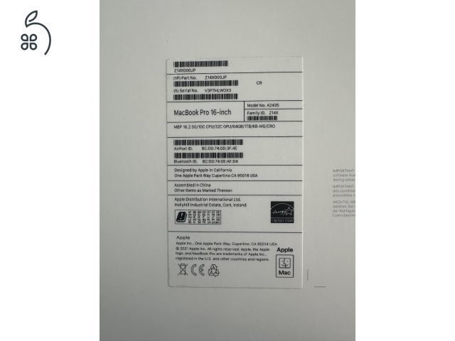 Apple Macbook Pro 16 - M1 MAX 10/32 64GB RAM 1TB SSD Asztroszürke