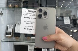 iPhone 15 pro 128GB független natúr titán akku 90% garanciával (63) iSzerelés.hu