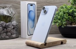 Hibátlan iPhone 15 Blue 128GB 2 ÉV Garanciával Számlával 93% Aksi