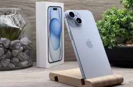 Hibátlan iPhone 15 Blue 128GB 2 ÉV Garanciával Számlával 93% Aksi