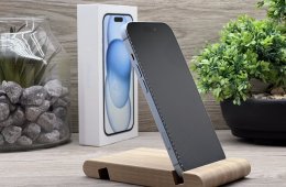 Hibátlan iPhone 15 Blue 128GB 2 ÉV Garanciával Számlával 93% Aksi