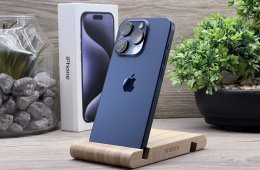 Hibátlan iPhone 15 Pro Blue Titanium 128GB 2 ÉV Garanciával Számlával 92% Aksi
