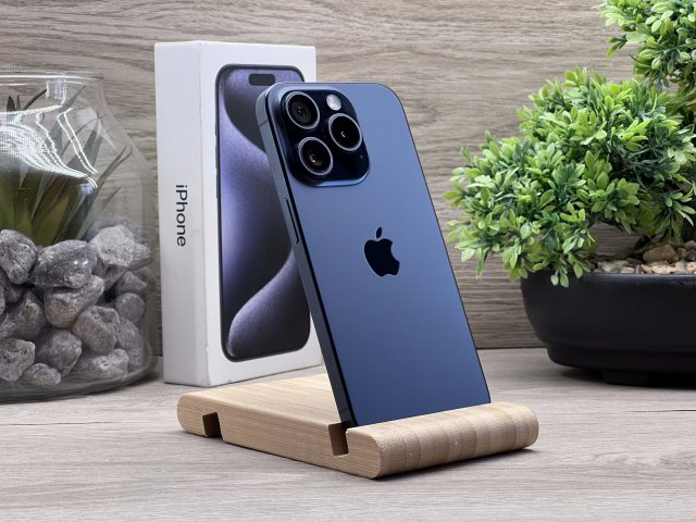 Hibátlan iPhone 15 Pro Blue Titanium 128GB 2 ÉV Garanciával Számlával 92% Aksi