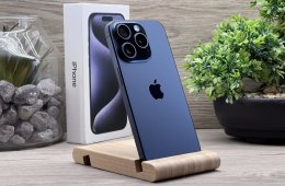 Hibátlan iPhone 15 Pro Blue Titanium 128GB 2 ÉV Garanciával Számlával 92% Aksi