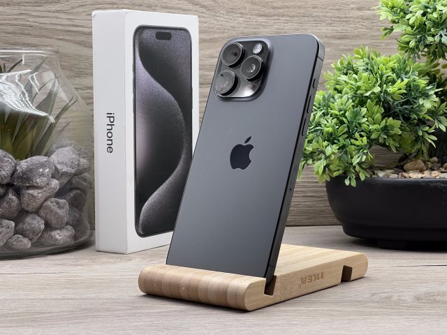 Hibátlan iPhone 15 Pro Max Black Titanium 256GB 2 ÉV Garanciával Számlával 91% Aksi