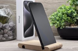 Hibátlan iPhone 15 Pro Max Black Titanium 256GB 2 ÉV Garanciával Számlával 91% Aksi