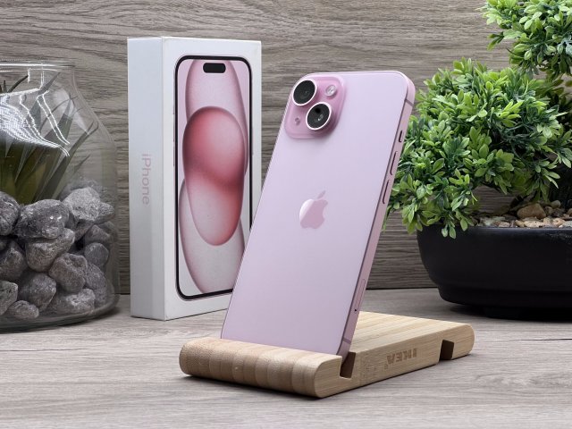 Hibátlan iPhone 15 Pink 128GB 2 ÉV Garanciával Számlával 93% Aksi