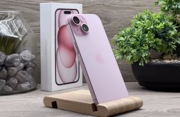 Hibátlan iPhone 15 Pink 128GB 2 ÉV Garanciával Számlával 93% Aksi