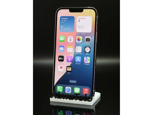 Apple iPhone 13 Pro Max 256 GB Silver 91% akku - 12 HÓ GARANCIA