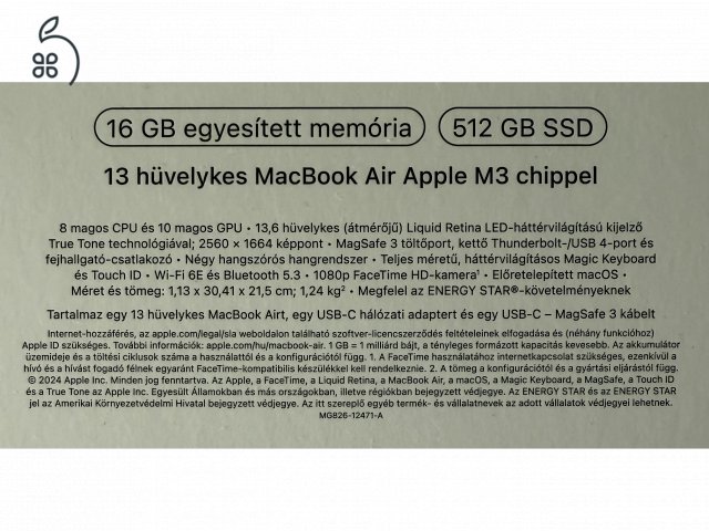 Macbook Air 13 M3 16GB RAM 512GB SSD