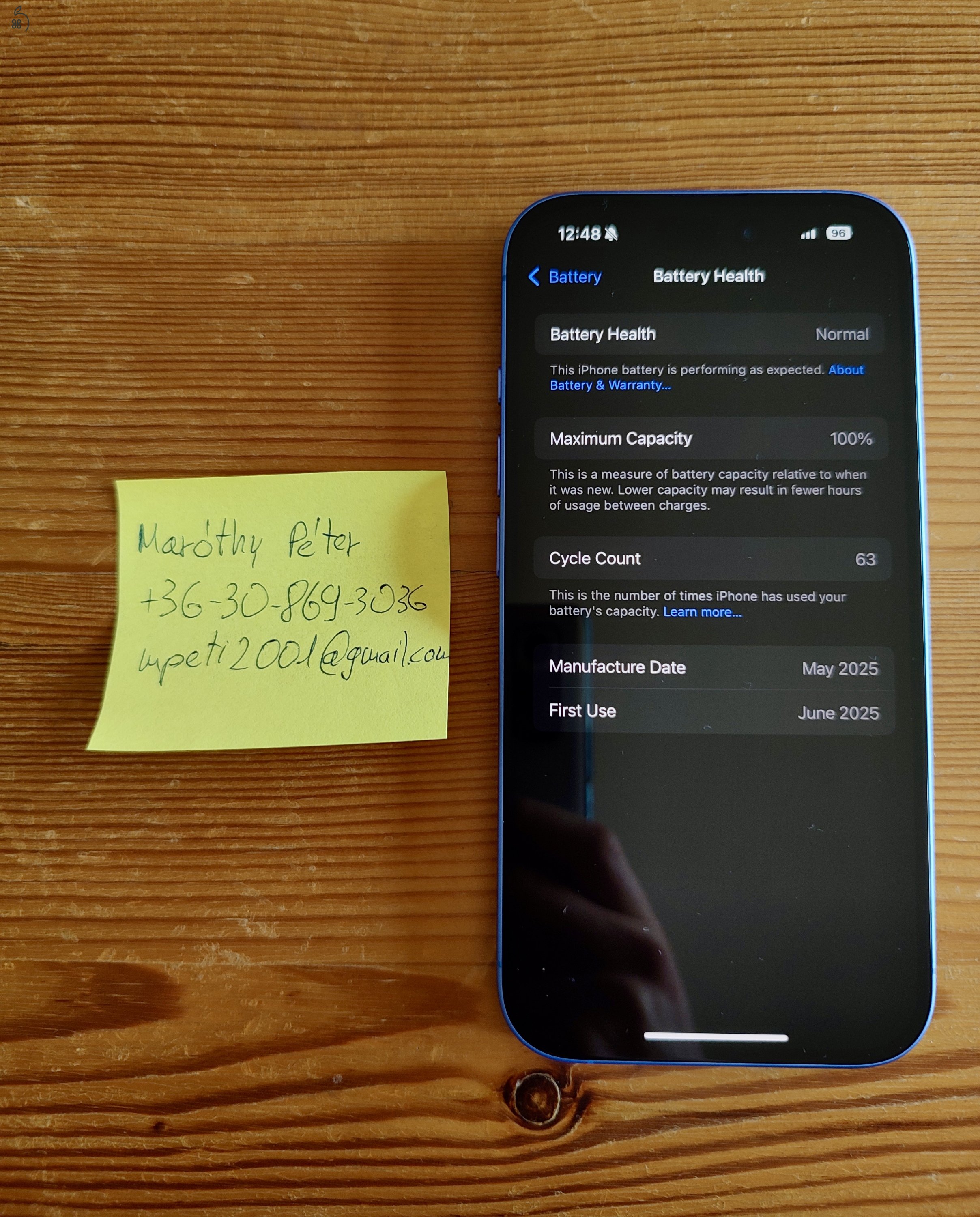 Eladó újszerű Iphone 16 256 Gb tárhellyel, Ultramarin kék színben