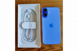Eladó újszerű Iphone 16 256 Gb tárhellyel, Ultramarin kék színben