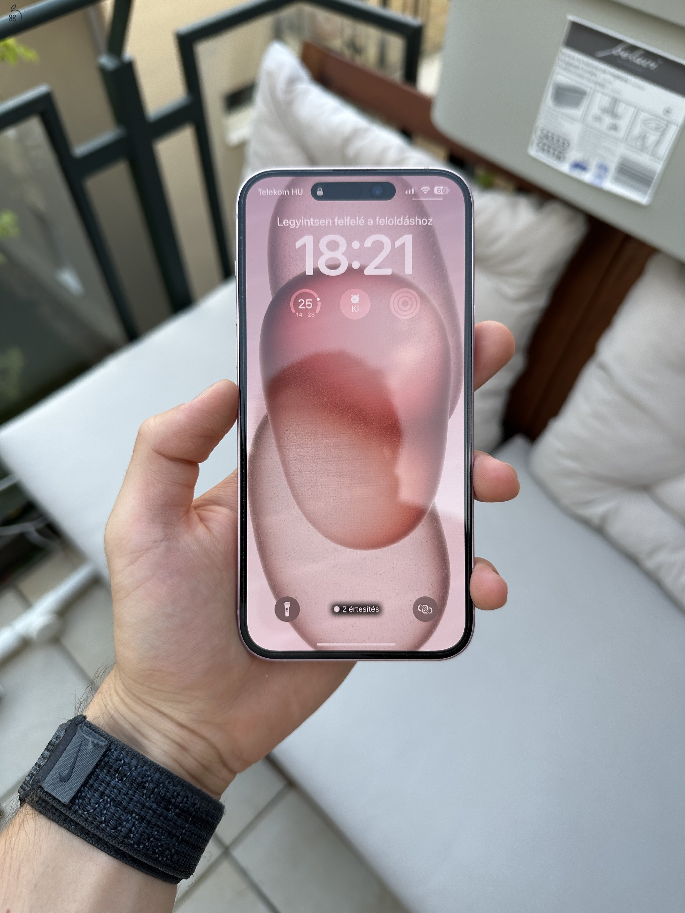 iPhone 15 Plus 128GB 85% AKKU, FÜGGETLEN!! GARANCIÁLIS PINK/ RÓZSASZÍN