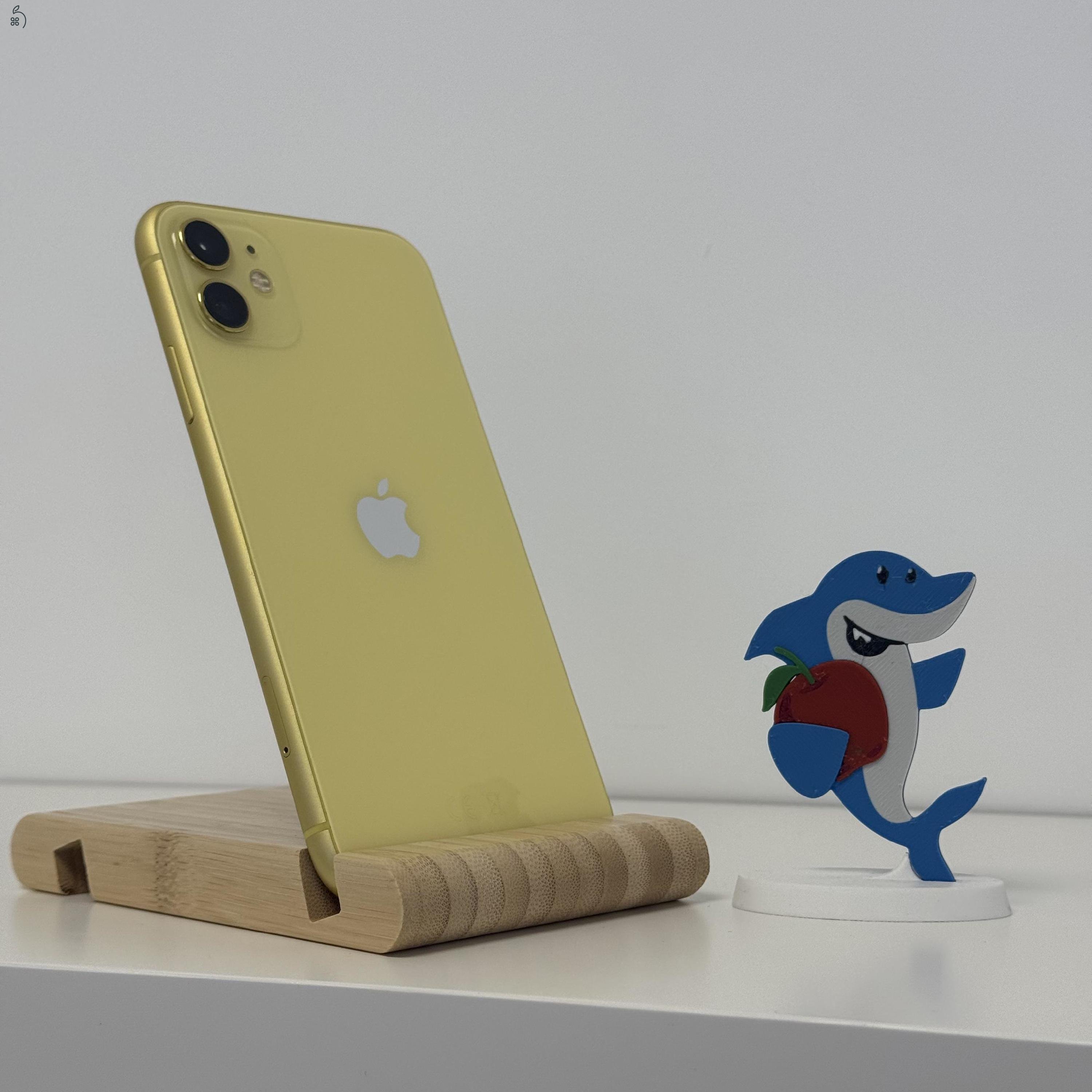 GYÖNYÖRŰ iPhone 11 128GB Yellow -1 ÉV GARANCIA - Kártyafüggetlen, MS3125, 100% Akkumulátor