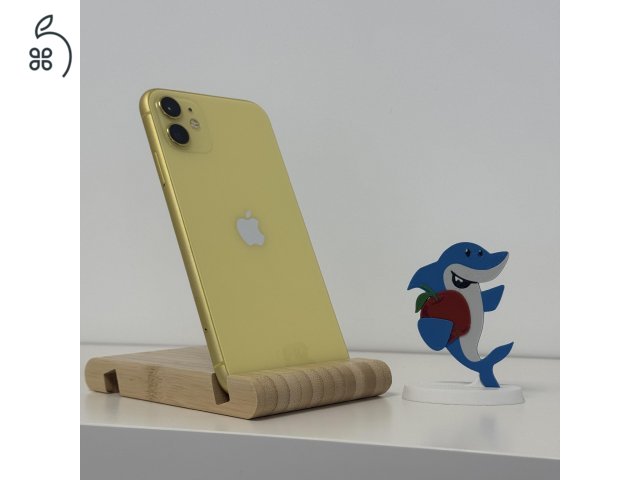 GYÖNYÖRŰ iPhone 11 128GB Yellow -1 ÉV GARANCIA - Kártyafüggetlen, MS3125, 100% Akkumulátor
