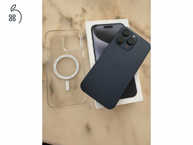 Apple iPhone 15 Pro Max 256GB hibátlan kék telefon eladó!