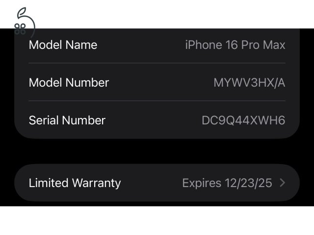 iPhone 16 Pro Max készülék, 256 GB tárhellyel