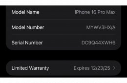 iPhone 16 Pro Max készülék, 256 GB tárhellyel