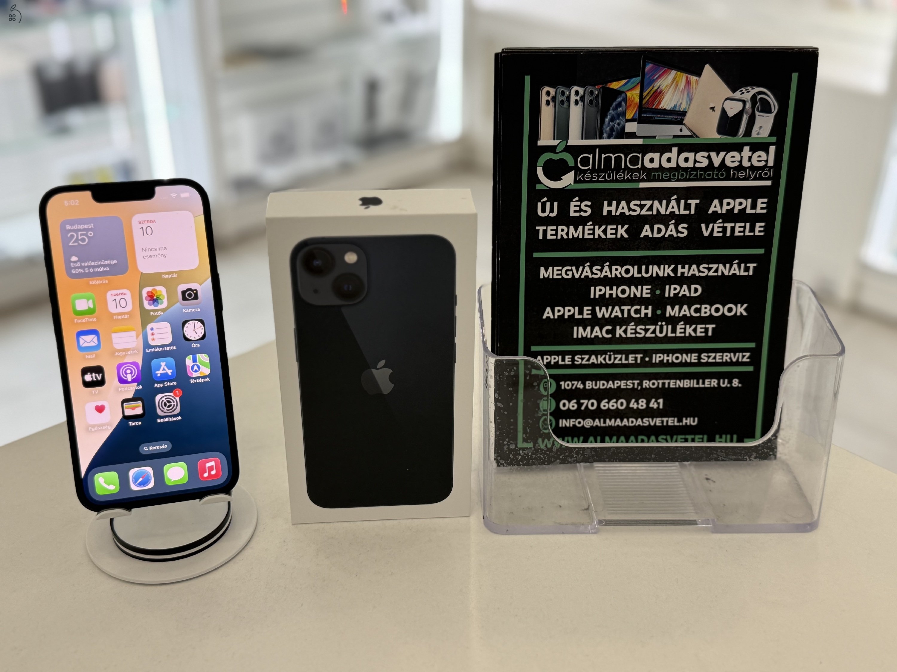 iPhone 13 128GB Független Nagyon Szép/1-3 hónap gar./Akku 87%/p4450