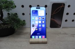 Apple iPhone 16 Pro Max – Desert Titanium – Titán dizájn, Pro kamera – 256 GB – Használt, karcmentes – 100% akku (22 ciklus) – Garancia 2026. 06. 19-ig