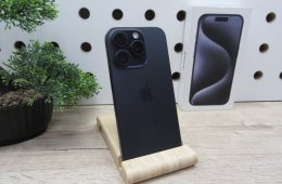Apple iPhone 15 Pro – Blue Titanium – Titán dizájn, Pro teljesítmény – 128 GB – Használt, karcmentes – 3 hónap garanciával