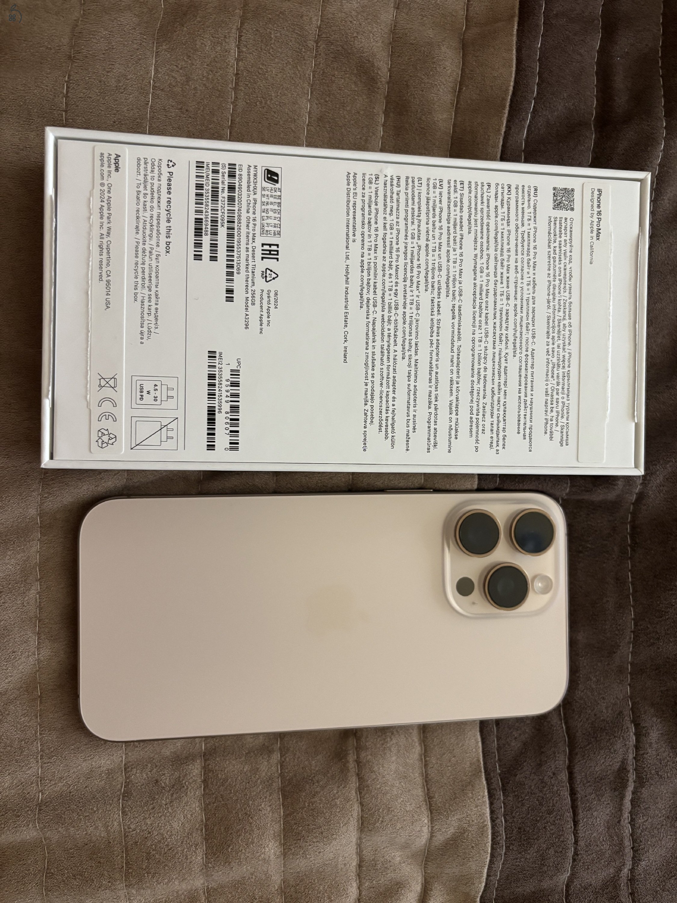 Iphone 16 pro max, 256 gb, desert titanium