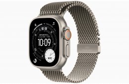 Apple Watch Ultra 3 - Titán Natúr / Titán Black 49 mm Milanaise - bontatlan, 1 év Apple garancia 