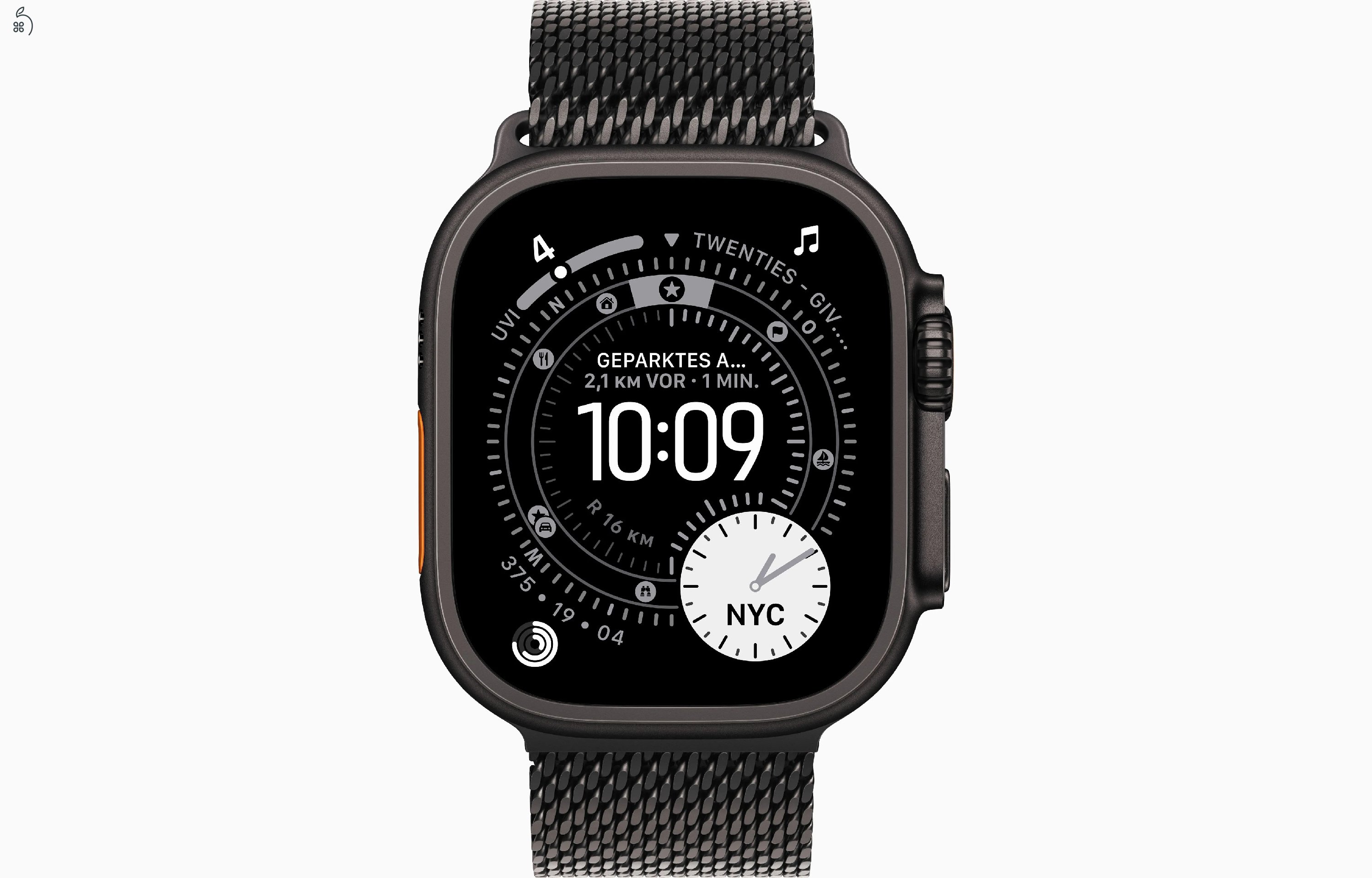 Apple Watch Ultra 3 - Titán Natúr / Titán Black 49 mm Milanaise - bontatlan, 1 év Apple garancia 