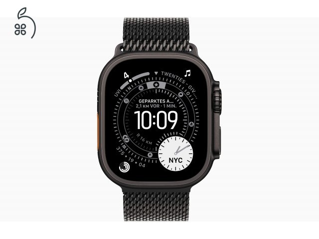 Apple Watch Ultra 3 - Titán Natúr / Titán Black 49 mm Milanaise - bontatlan, 1 év Apple garancia 