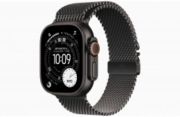 Apple Watch Ultra 3 - Titán Natúr / Titán Black 49 mm Milanaise - bontatlan, 1 év Apple garancia 