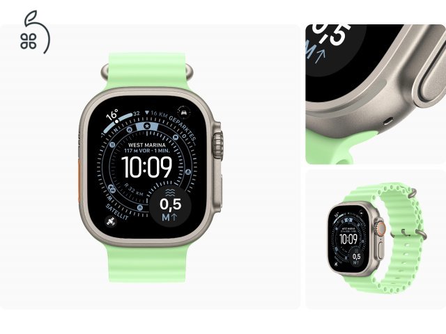 Apple Watch Ultra 3 - Titán Natúr / Titán Black 49 mm több szíjjal- bontatlan, 1 év Apple garancia