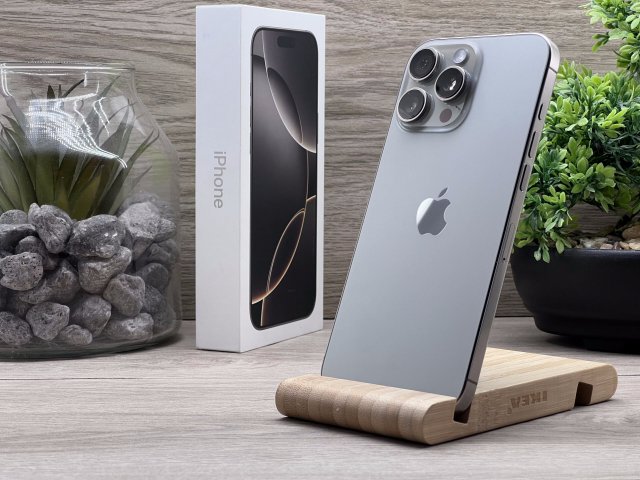 Hibátlan iPhone 16 Pro Max Natural Titanium 256GB 2 ÉV Garanciával Számlával 100% Akksi