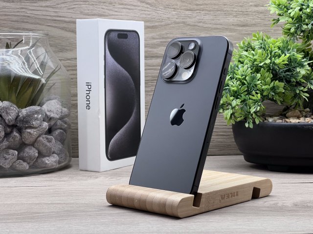 Hibátlan iPhone 15 Pro Black Titanium 128GB 2 ÉV Garanciával Számlával 91% Akksi