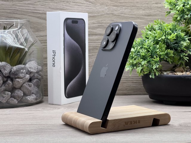 Hibátlan iPhone 15 Pro Black Titanium 128GB 2 ÉV Garanciával Számlával 91% Akksi
