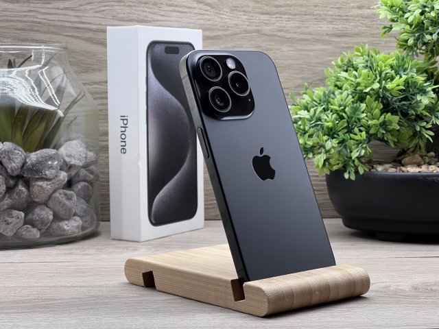 Hibátlan iPhone 15 Pro Black Titanium 128GB 2 ÉV Garanciával Számlával 91% Akksi