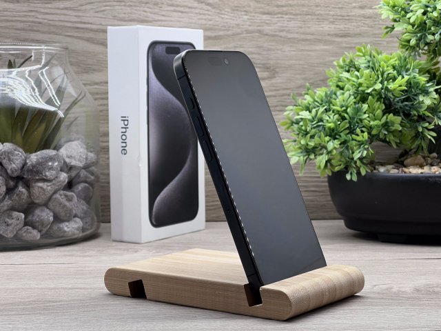Hibátlan iPhone 15 Pro Black Titanium 128GB 2 ÉV Garanciával Számlával 91% Akksi