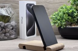 Hibátlan iPhone 15 Pro Black Titanium 128GB 2 ÉV Garanciával Számlával 91% Akksi