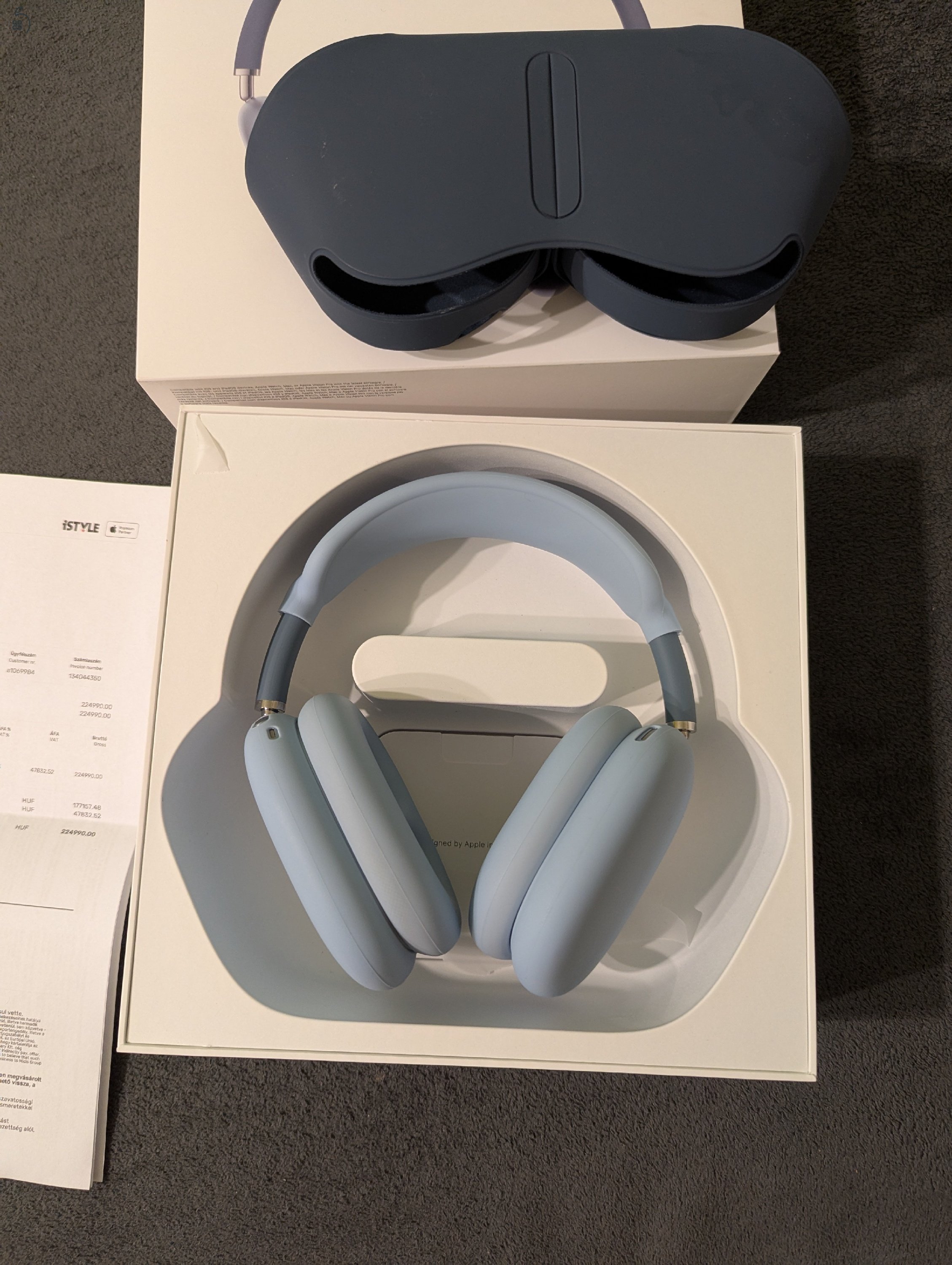 Airpods Max (2025-ös gyártás) (A3184) USB-C új, 2 hónapos iStyle vásárlás, garis 