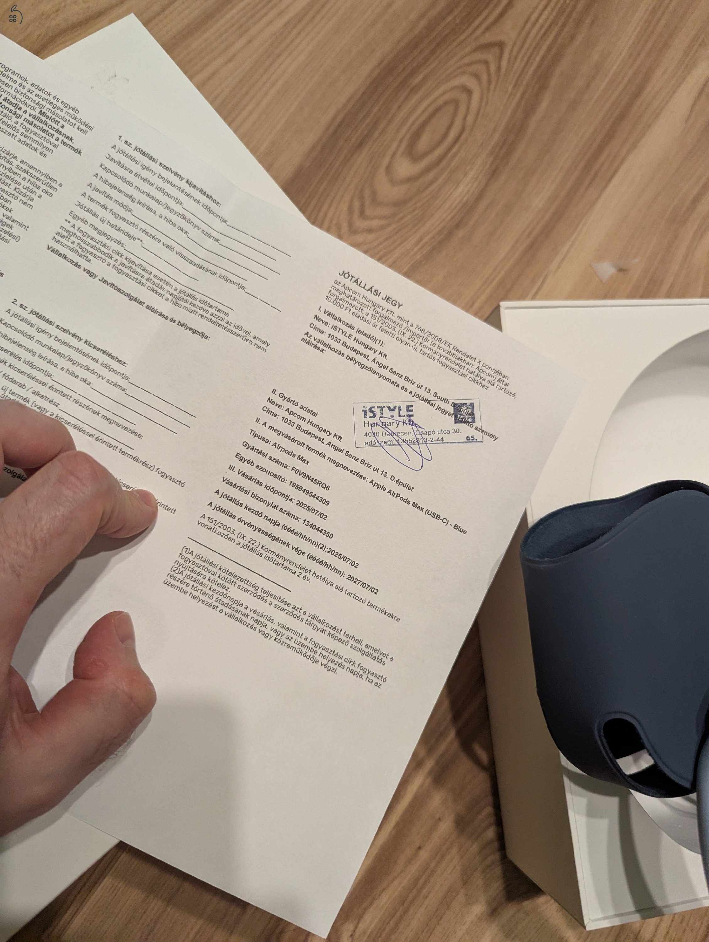 Airpods Max (2025-ös gyártás) (A3184) USB-C új, 2 hónapos iStyle vásárlás, garis 