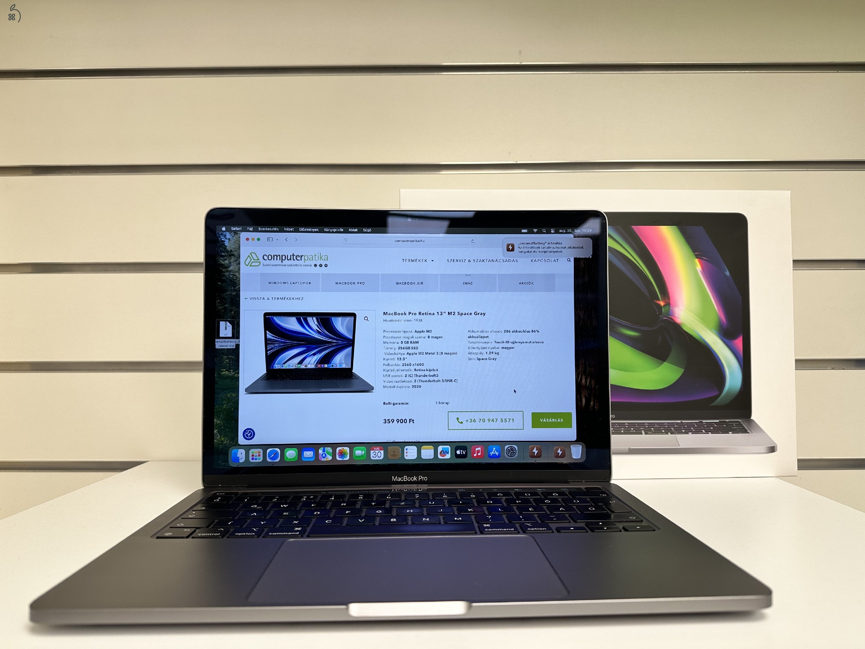 Üzletből, garanciával, Macbook Pro Retina M2 13