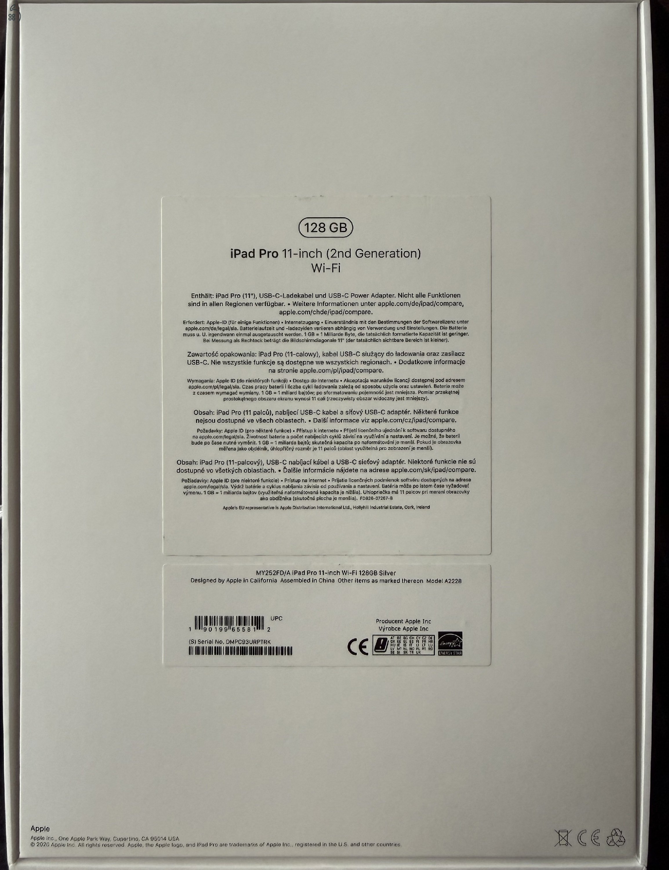iPad Pro 2020 11” 128GB Wi-Fi Silver