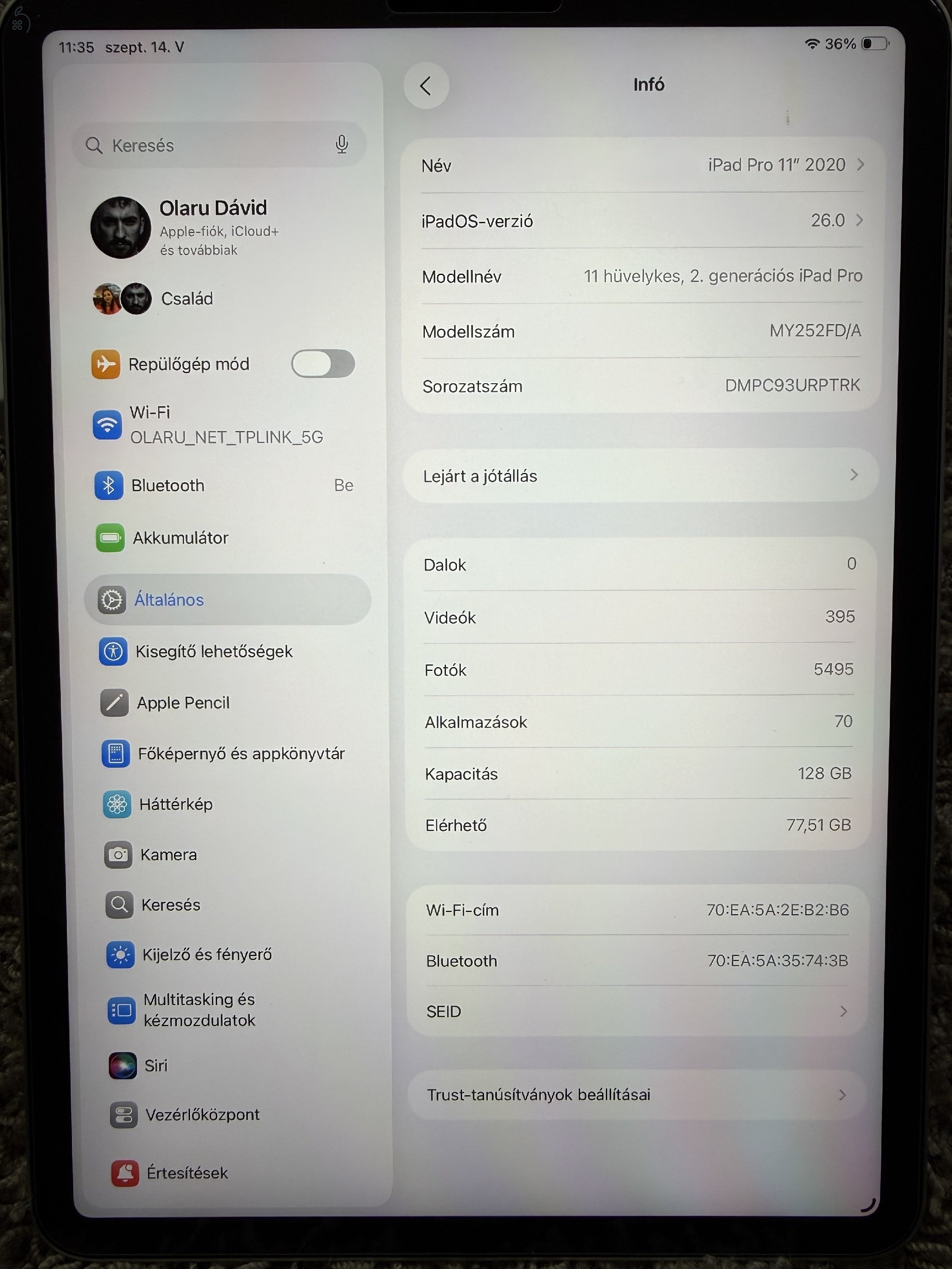 iPad Pro 2020 11” 128GB Wi-Fi Silver