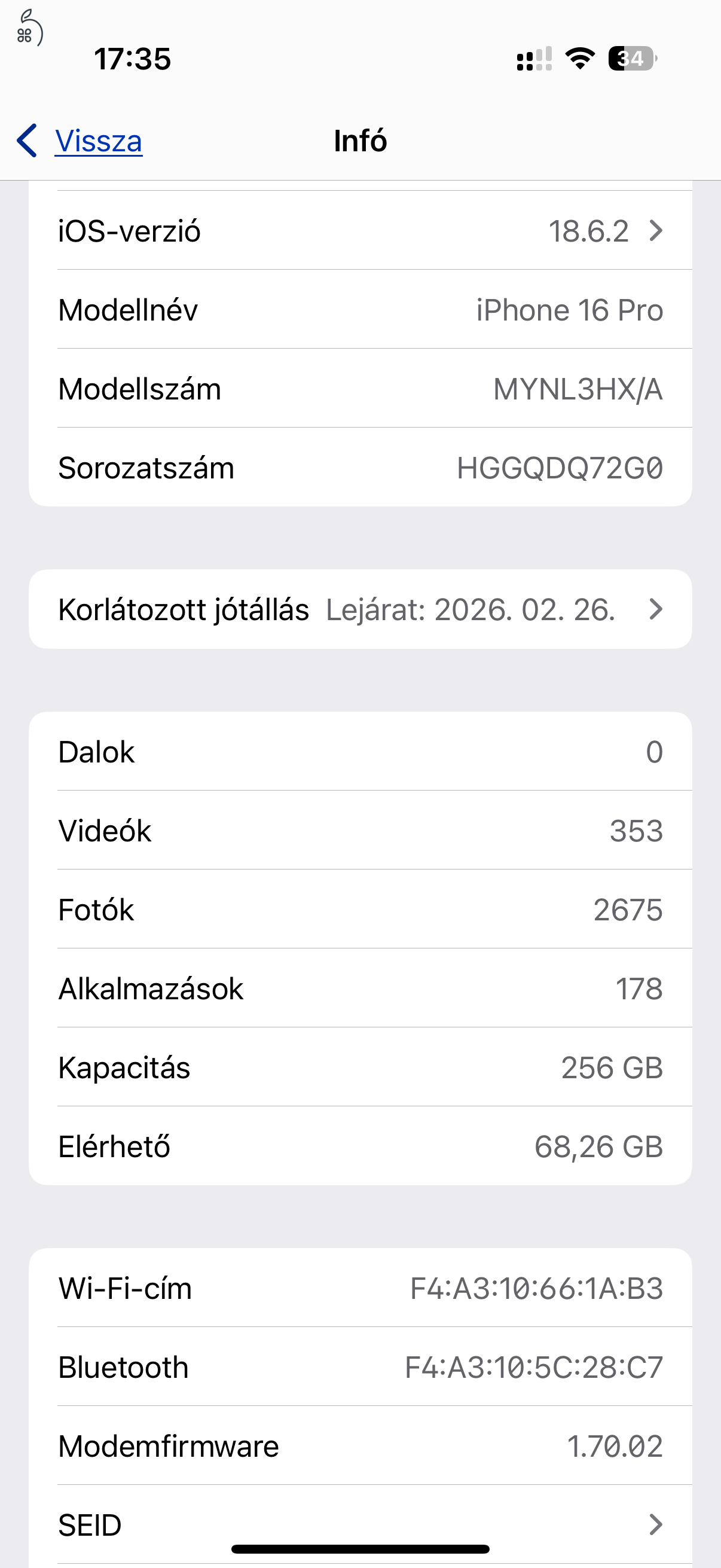 Iphone 16 pro 256 GB eladó