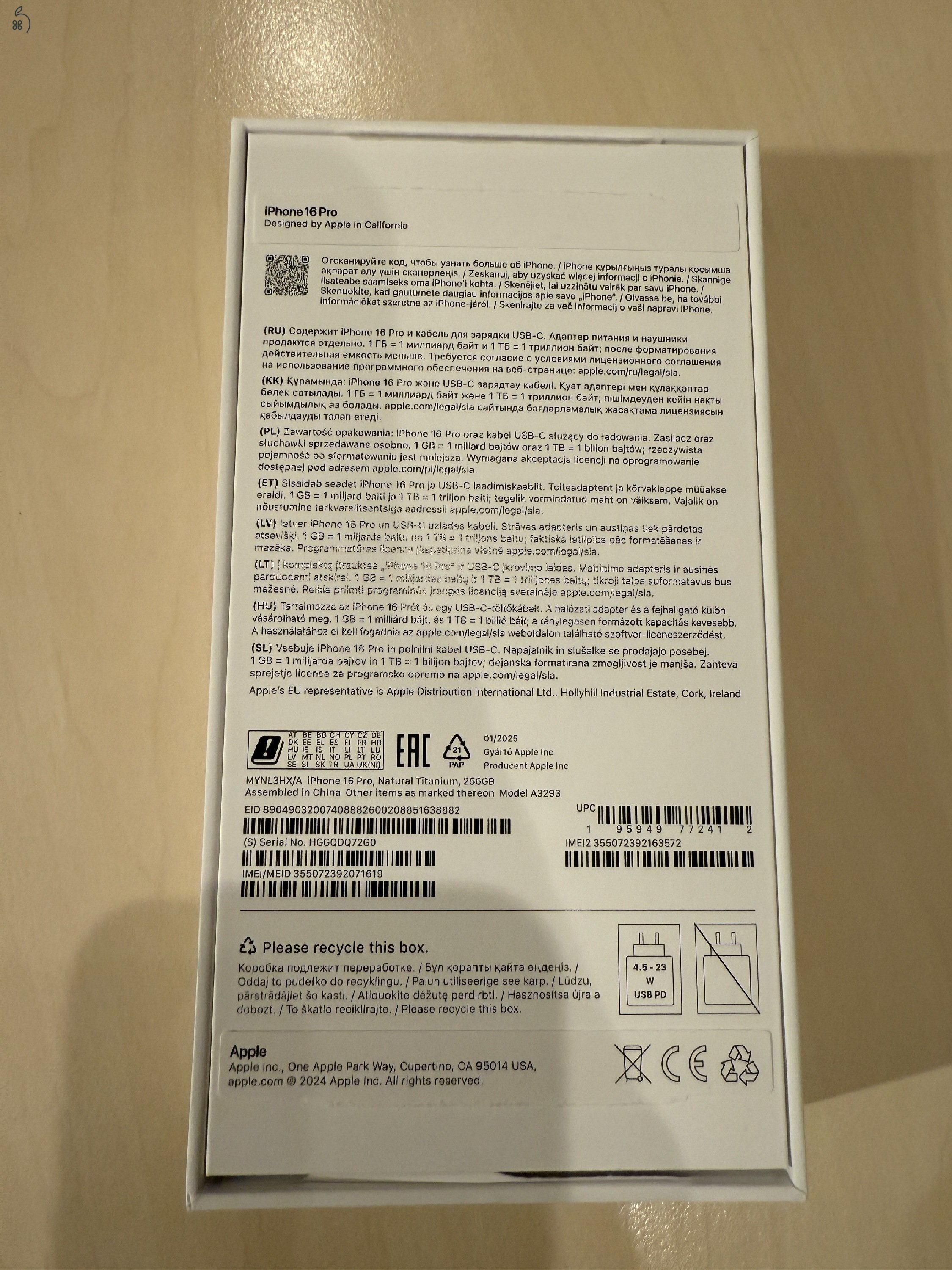 Iphone 16 pro 256 GB eladó