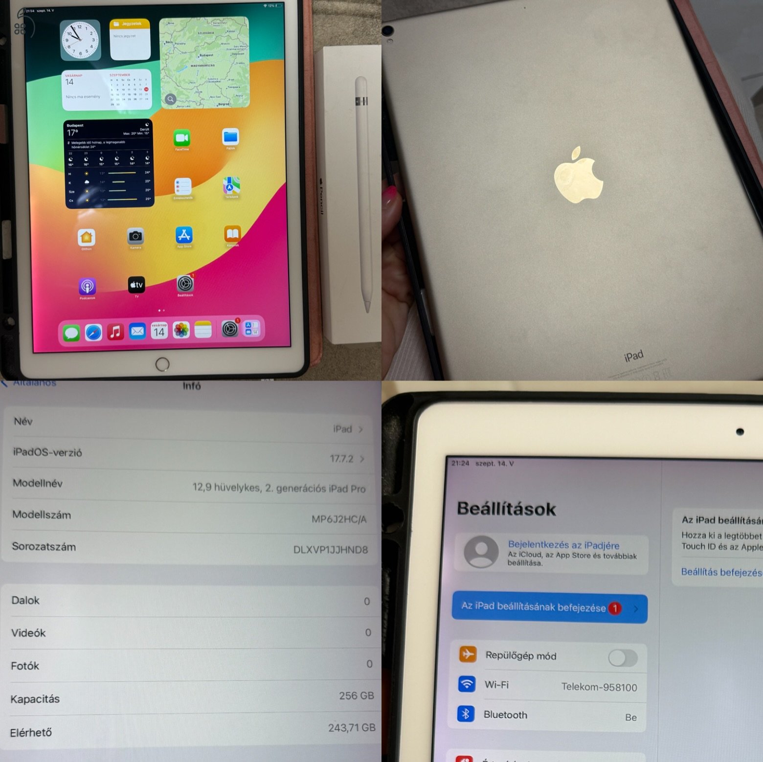 Ipad pro 2. Gen 12,9 256 GB ceruzával