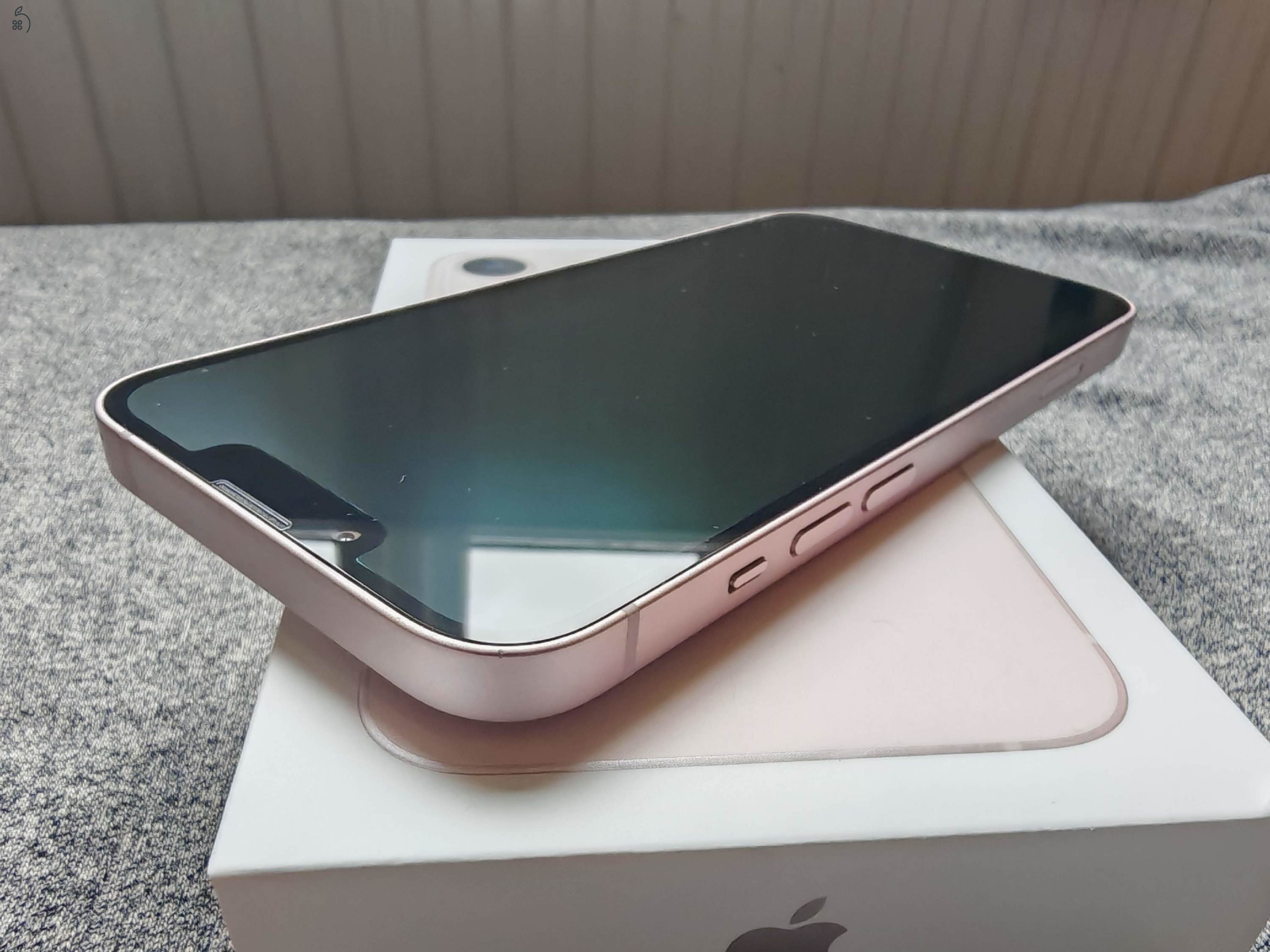 (Csere) iPhone 13 Pink 128 GB, Független, újszerű állapot, 2026.10-ig MM Garancia