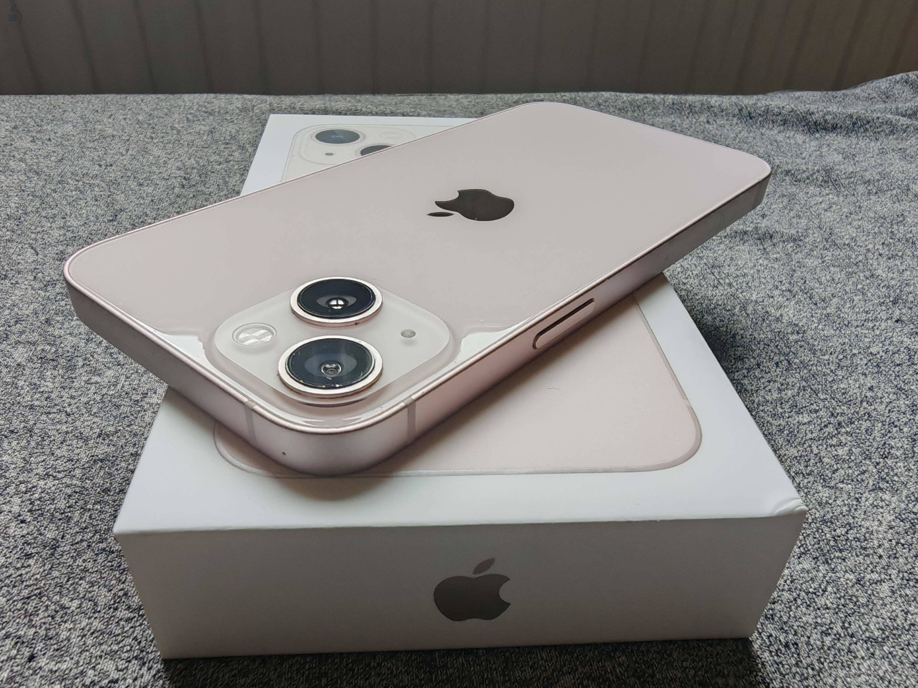 (Csere) iPhone 13 Pink 128 GB, Független, újszerű állapot, 2026.10-ig MM Garancia