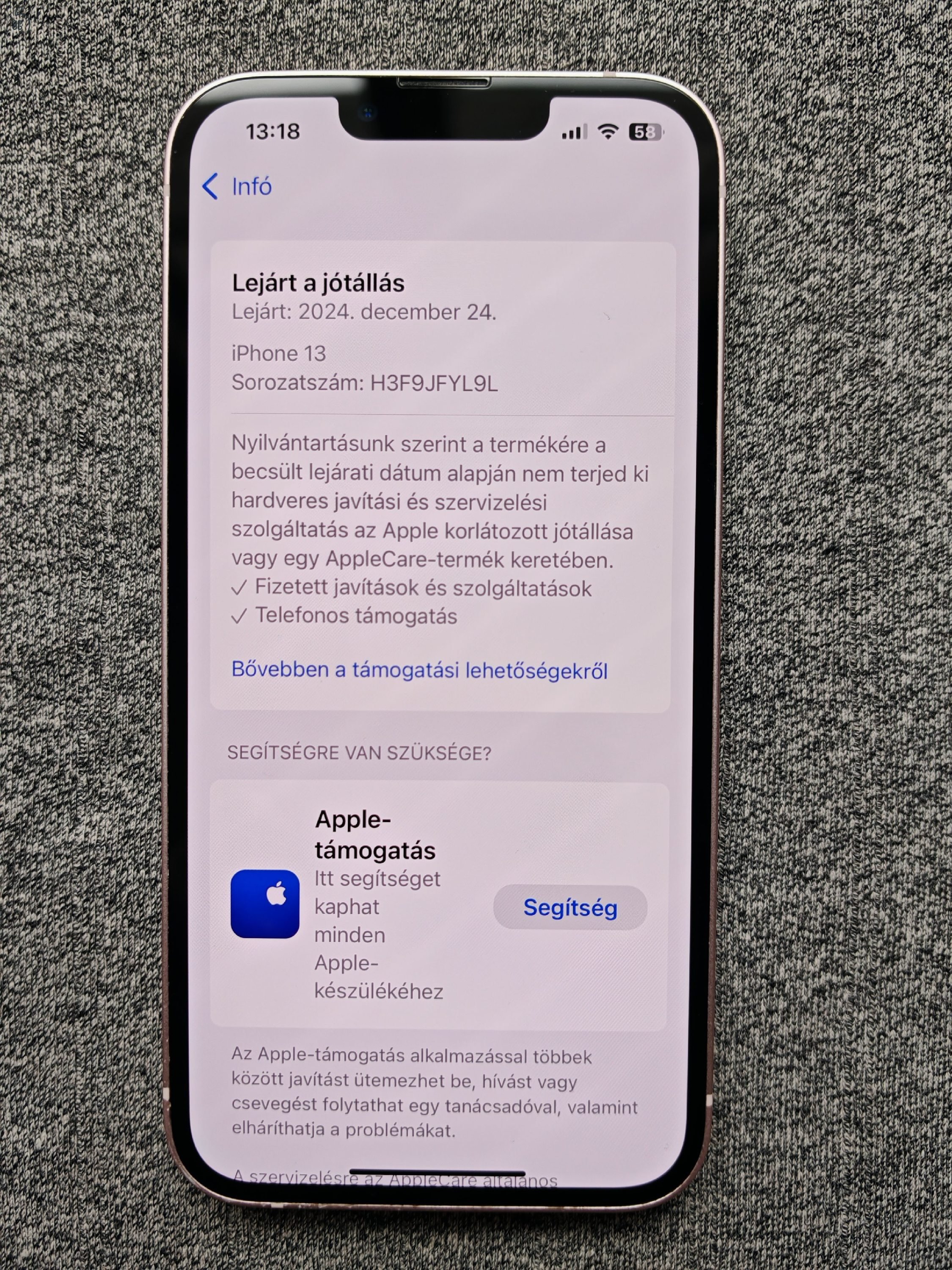 (Csere) iPhone 13 Pink 128 GB, Független, újszerű állapot, 2026.10-ig MM Garancia