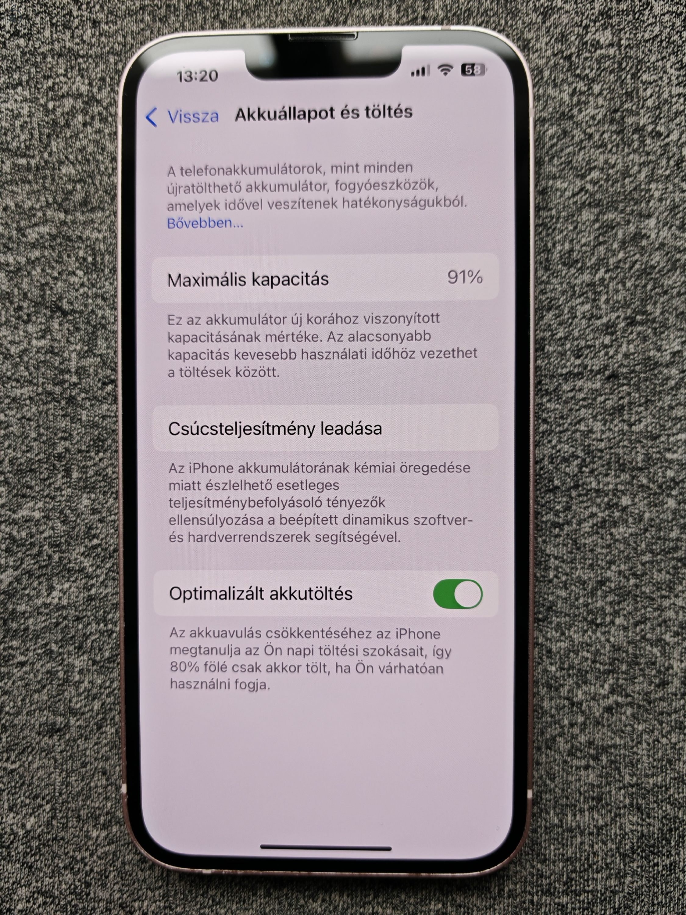 (Csere) iPhone 13 Pink 128 GB, Független, újszerű állapot, 2026.10-ig MM Garancia