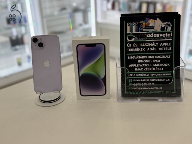 iPhone 14 128GB Független Újszerű/1-3 hónap gar./Akku 85%/p4455